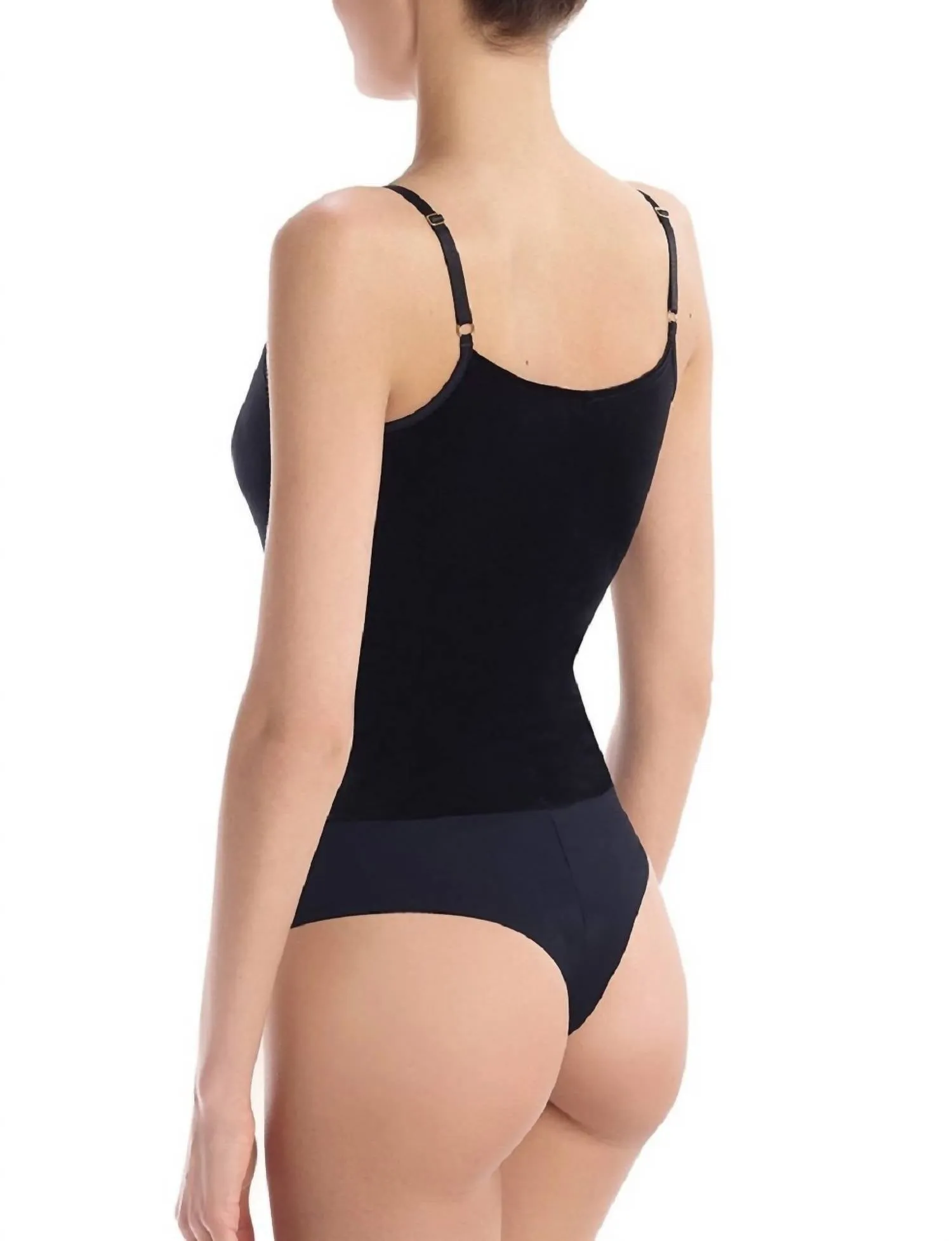 Samt Cami Bodysuit in Schwarz