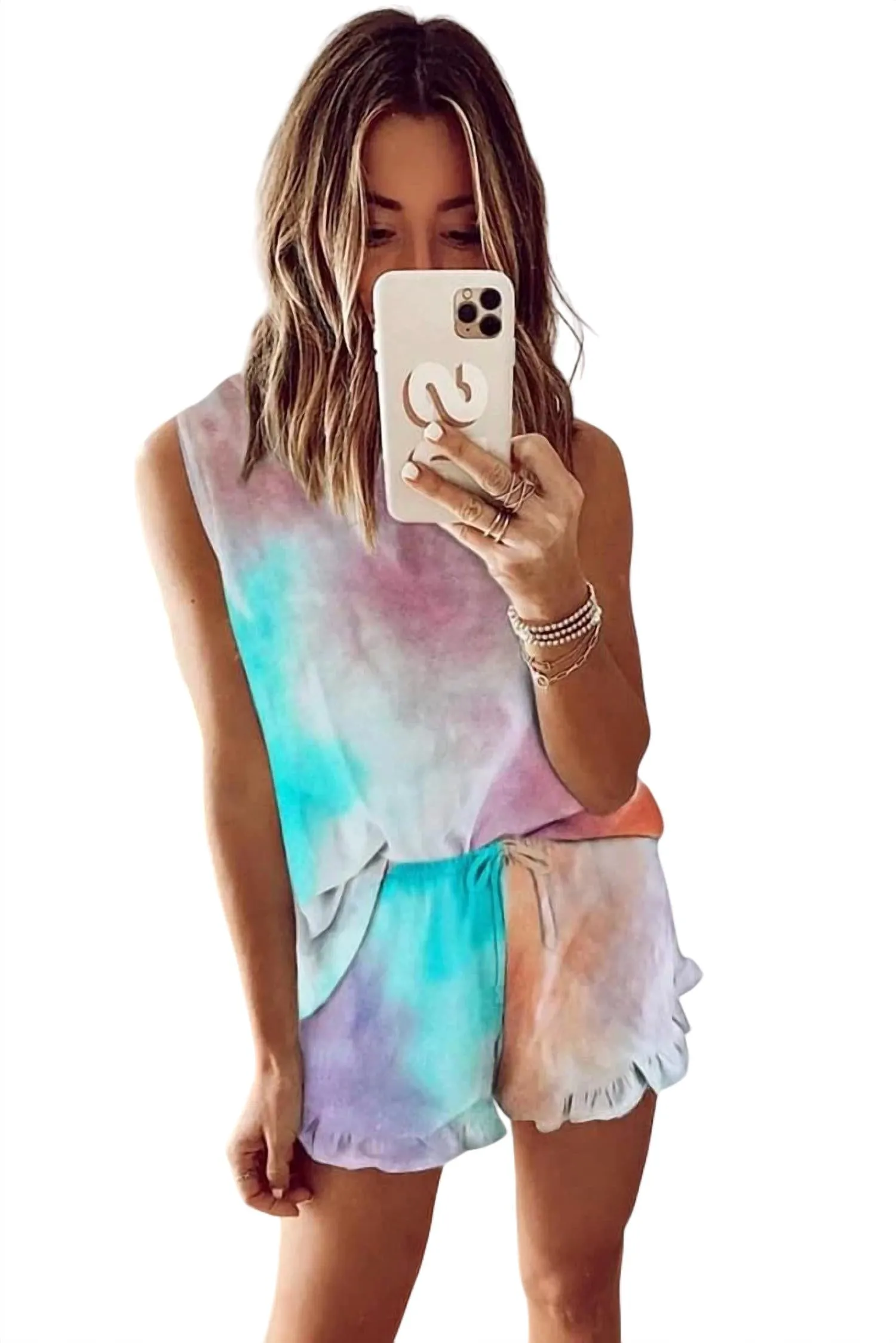 Vered Loungewear Shorts-Set in Aquarell