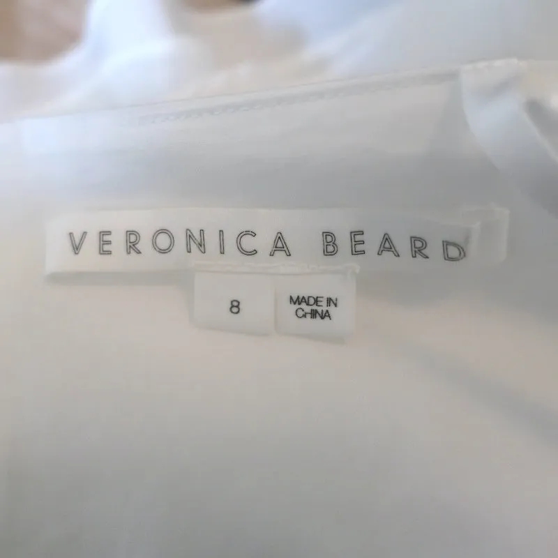 Veronica Beard Arienne Trägeroberteil Weiß Gepleisterte Baumwolle mit Stretch Größe 8