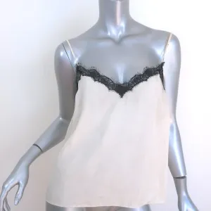 Veronica Beard Ciarlo Spitzentop aus cremefarbener Seide in Jacquard-Größe 4