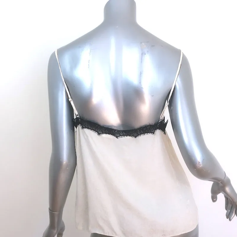 Veronica Beard Ciarlo Spitzentop aus cremefarbener Seide in Jacquard-Größe 4
