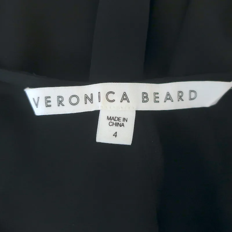 Veronica Beard Mia Rüschenbluse Schwarz Seide Größe 4 Langarm Top