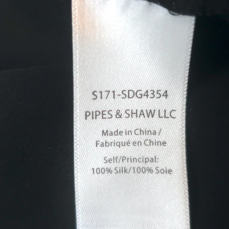 Veronica Beard Mia Rüschenbluse Schwarz Seide Größe 4 Langarm Top