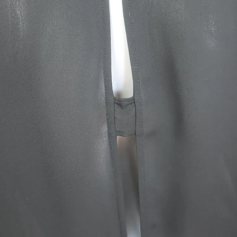 Veronica Beard Mia Rüschenbluse Schwarz Seide Größe 4 Langarm Top