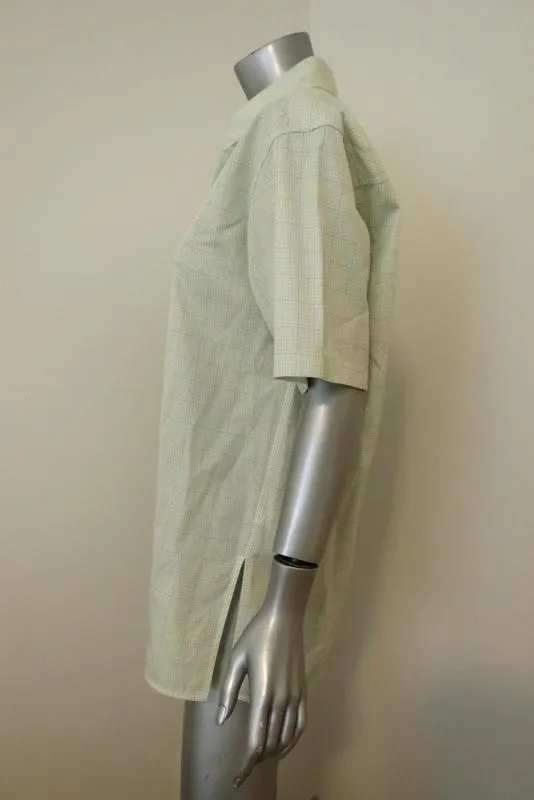 Victoria Beckham Oversize Kurzarmhemd Hellgelb Gepunktet Baumwolle Größe 8