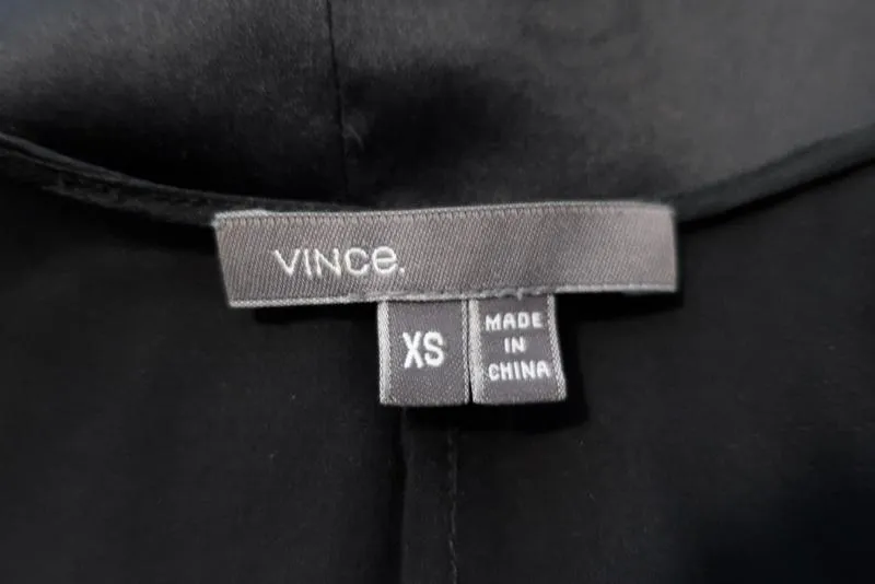 Vince Racerback Tanktop Schwarz Satin Größe Extra Small