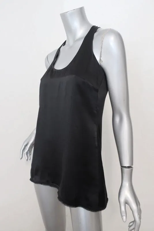 Vince Racerback Tanktop Schwarz Satin Größe Extra Small
