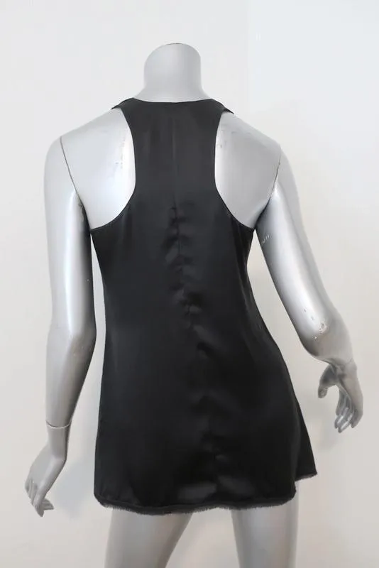 Vince Racerback Tanktop Schwarz Satin Größe Extra Small