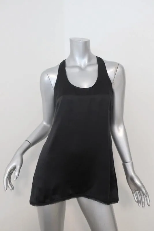 Vince Racerback Tanktop Schwarz Satin Größe Extra Small