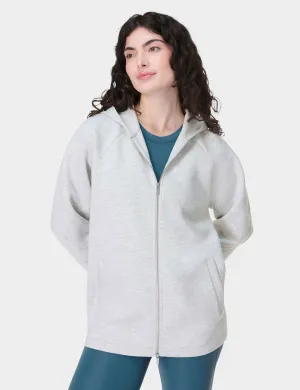 Wind Down Zip Up Hoody - Eisgrau Meliert
