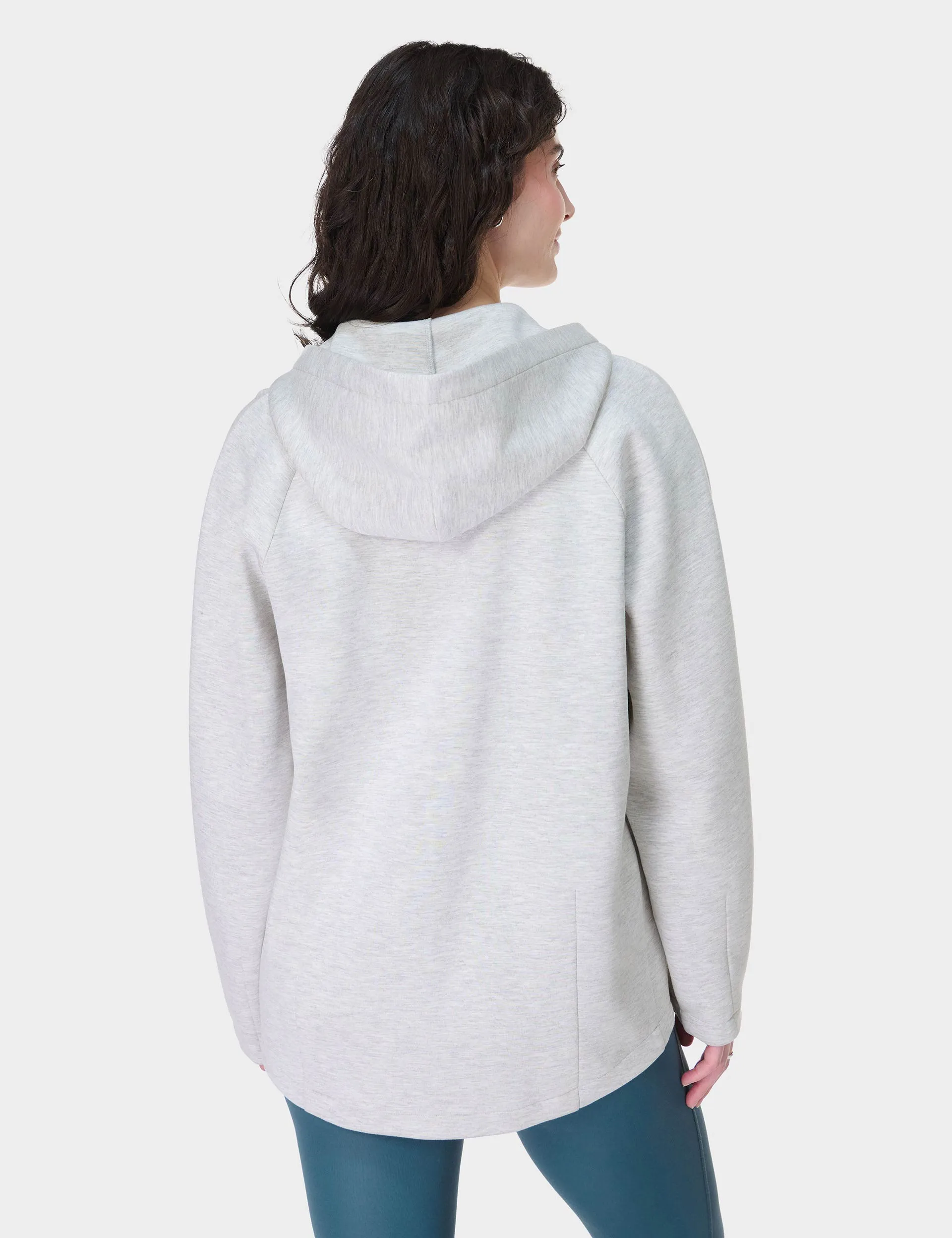 Wind Down Zip Up Hoody - Eisgrau Meliert