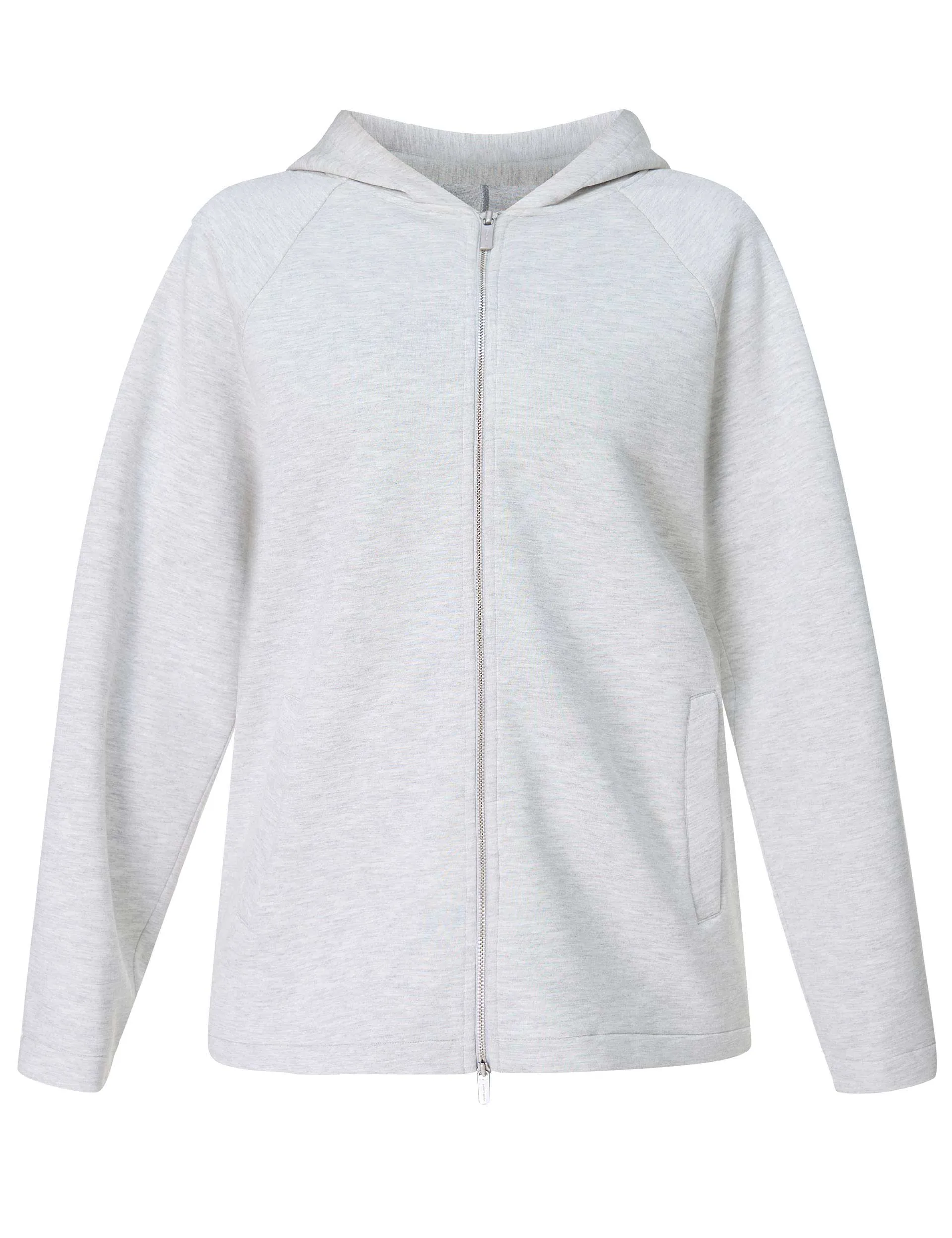 Wind Down Zip Up Hoody - Eisgrau Meliert