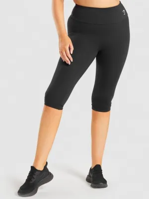 Damen Capri-Leggings mit Markenlogo-Aufdruck, Schwarz