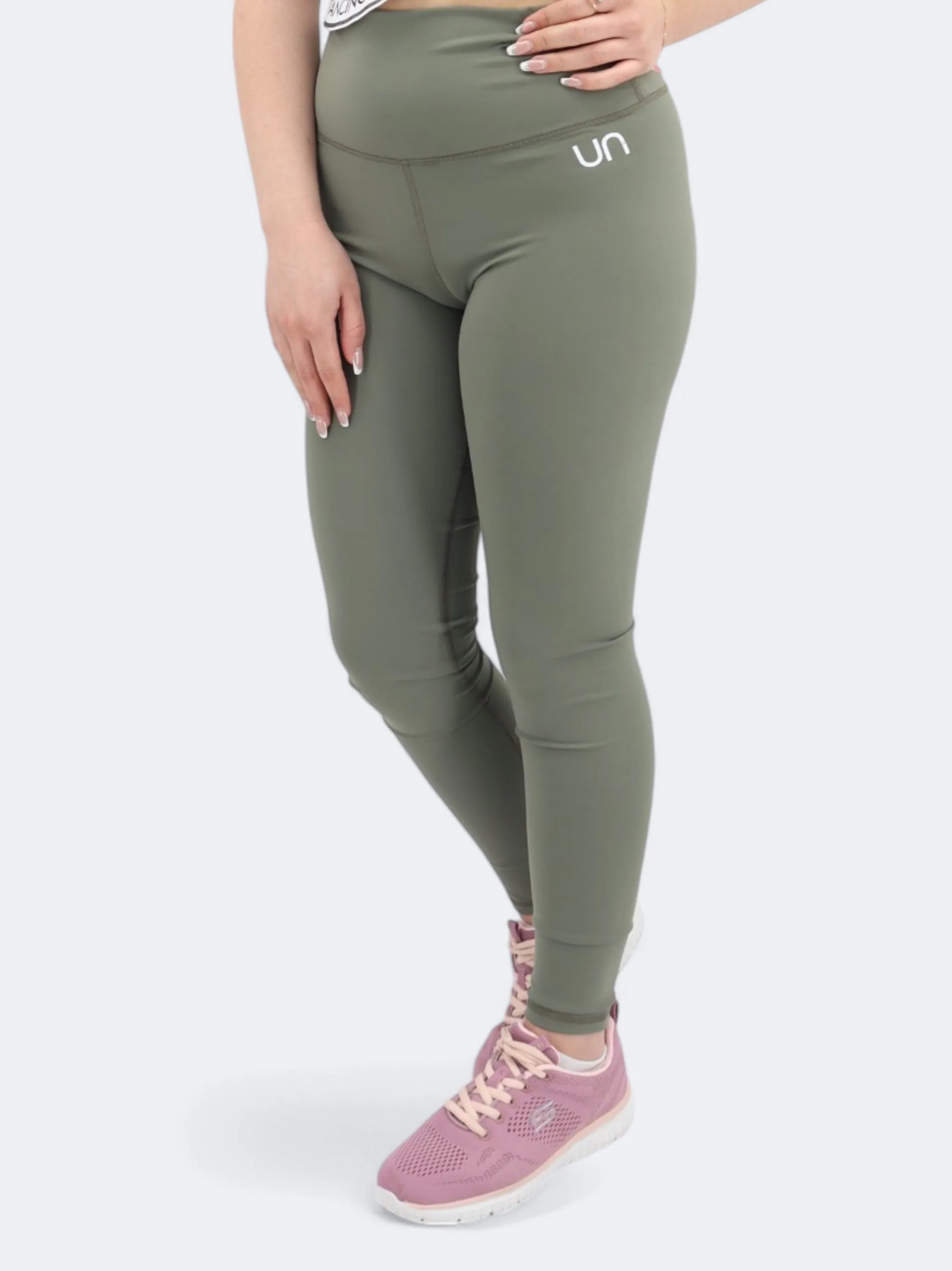 Damen Leggings mit Markenlogo-Aufdruck, Olive