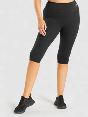 Damen Kurze Leggings mit Logo-Print, Schwarz