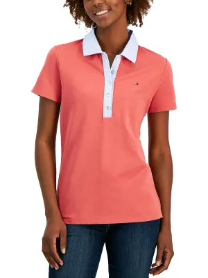 Damen Polo-Shirt mit Knopfleiste und kurzen Ärmeln