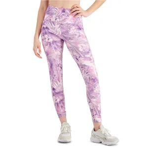 Damen Kompressions Leggings mit Druck und Seitentaschen, Lila