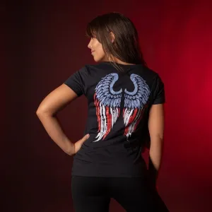 Women's Freedom Angel V-Ausschnitt - Schwarz