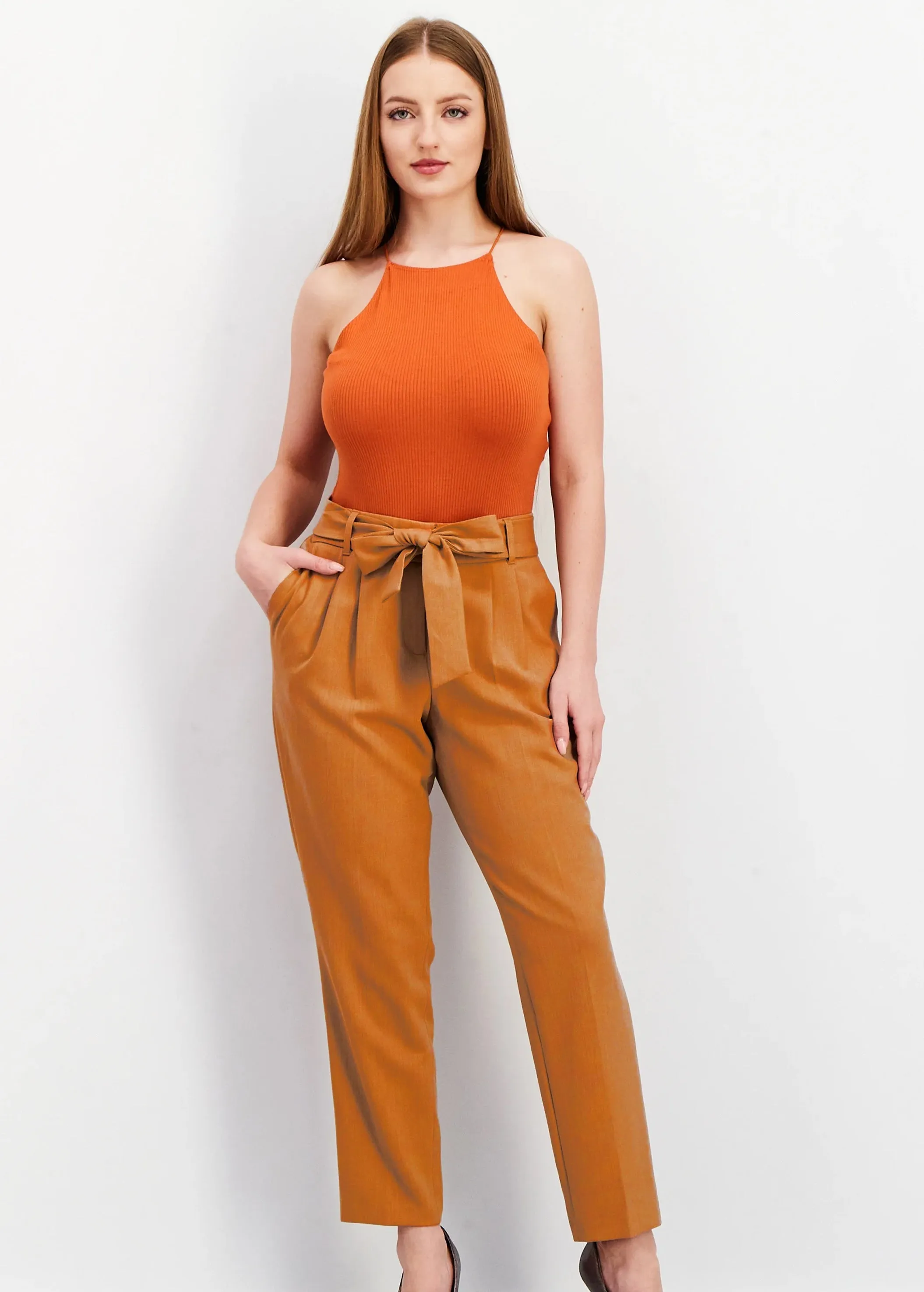 Damen Einfache Hose, Braun
