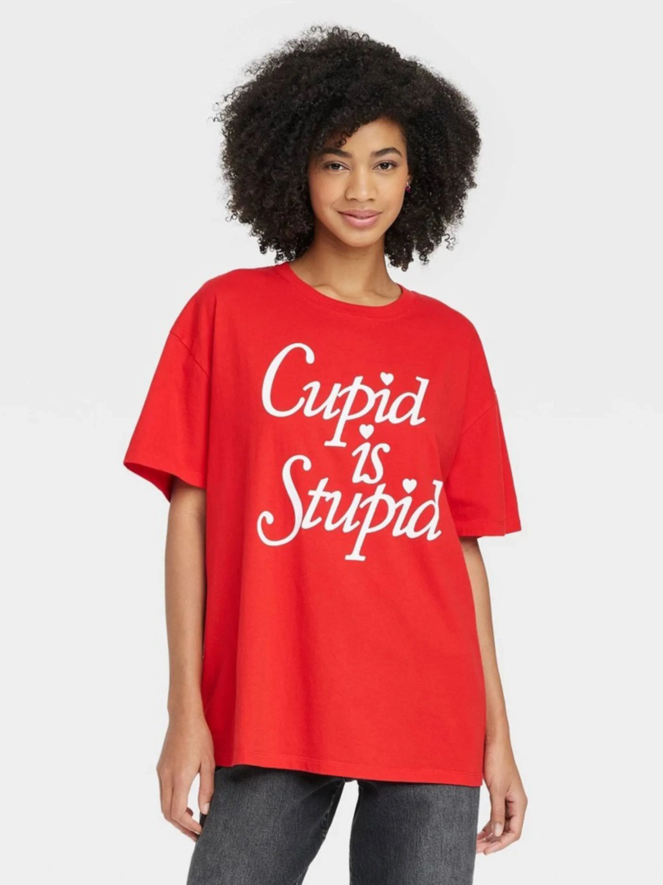 Damen T-Shirt mit Aufdruck, Rot