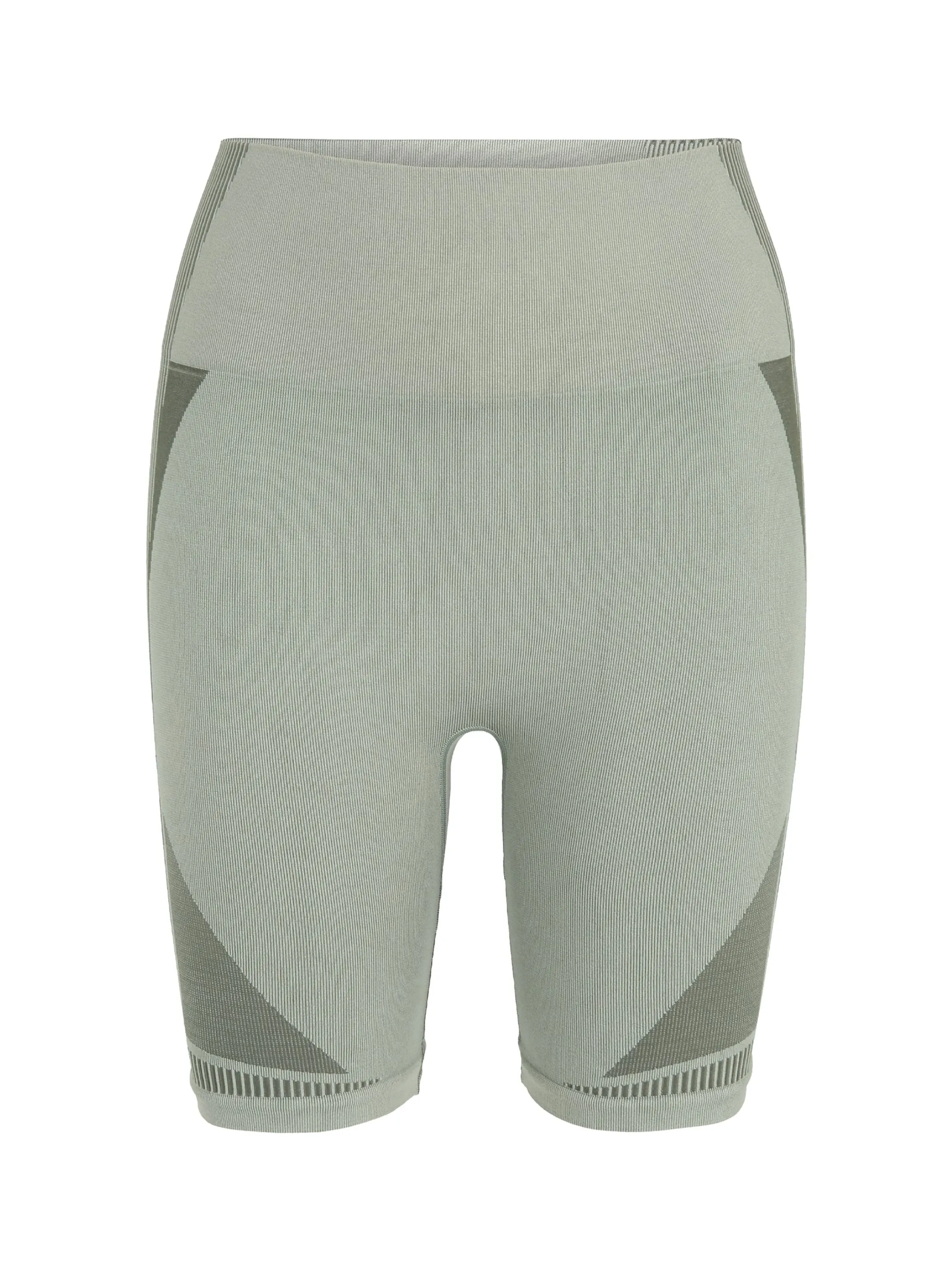 Damen Seitliche Rippen-Kurzleggings, Grün