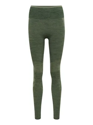 Damen Riffel-Leggings, Grün