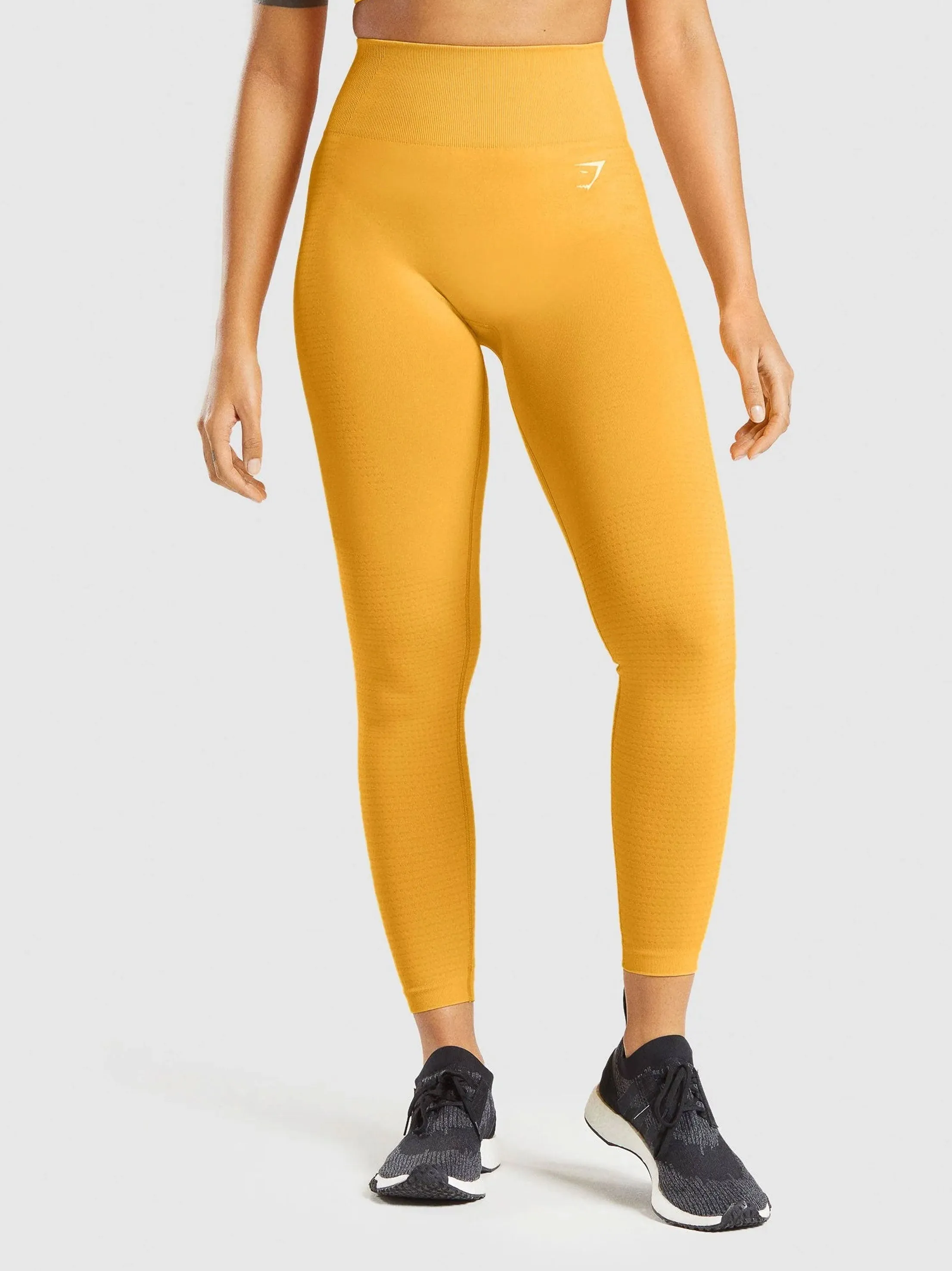 Damen Riffel-Leggings, Orange