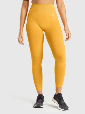 Damen Riffel-Leggings, Orange