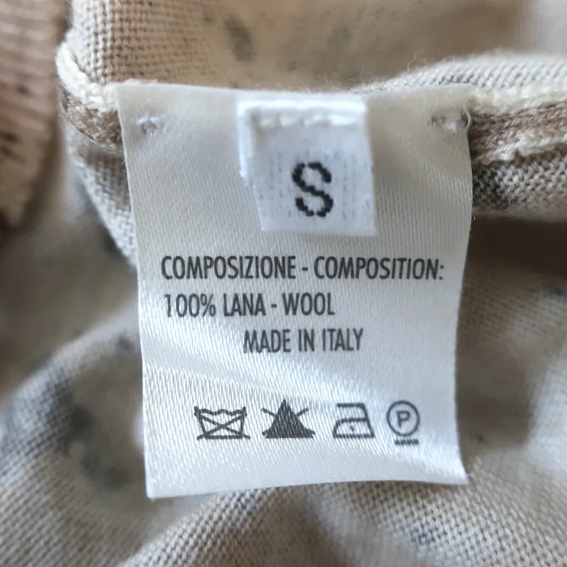 Yves Saint Laurent Top Beige Schlangenleder-Print Wolle Größe Small Ärmelloser Pullover