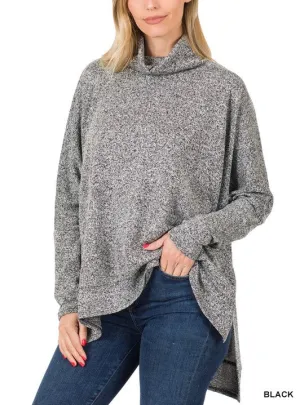 Zenana Hi-Low Kapuzenpullover mit übergroßem Ausschnitt für Damen - HT-2081C5