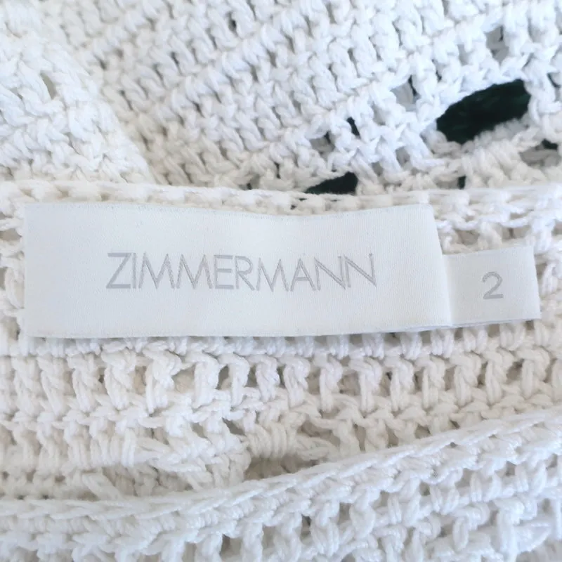 Zimmermann Cassia Häkel-Top Weiß Baumwolle Größe 2