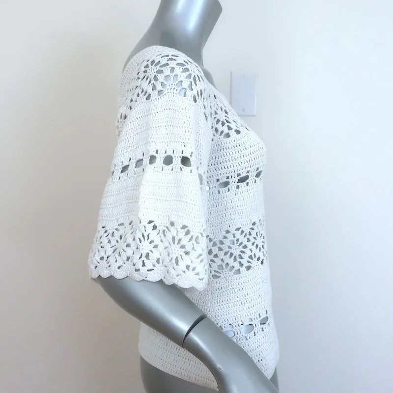 Zimmermann Cassia Häkel-Top Weiß Baumwolle Größe 2