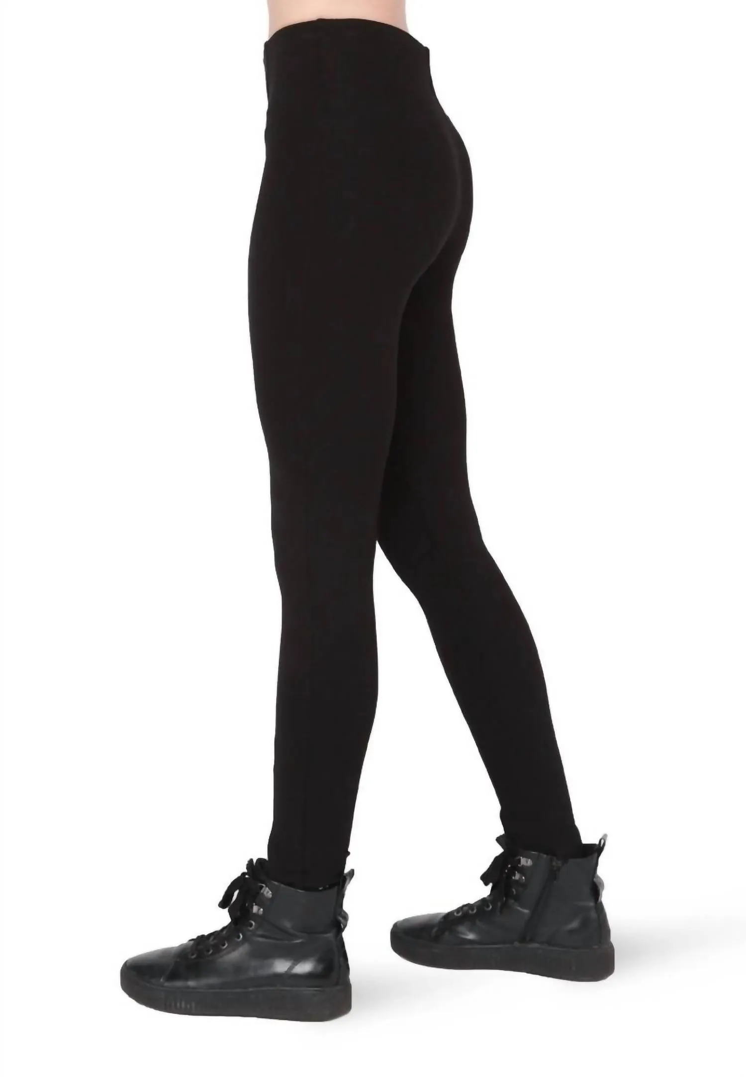 Reißverschluss-Leggings in Schwarz