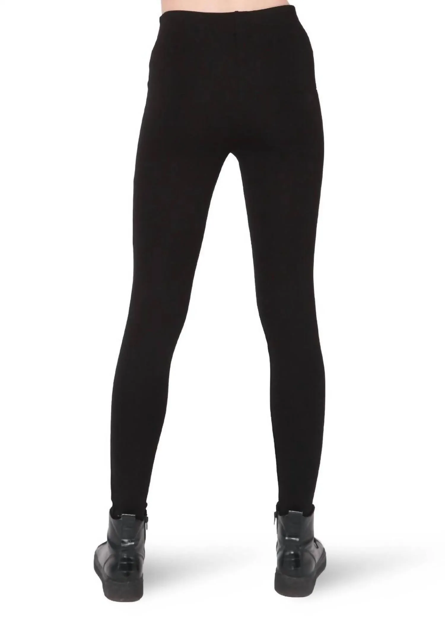 Reißverschluss-Leggings in Schwarz