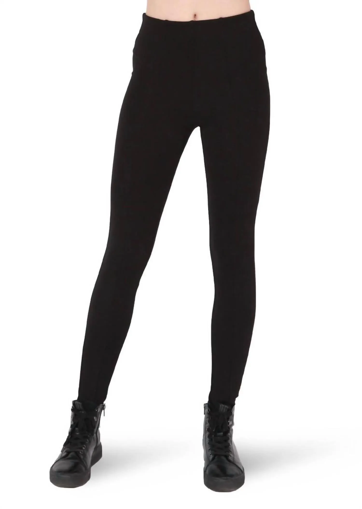 Reißverschluss-Leggings in Schwarz